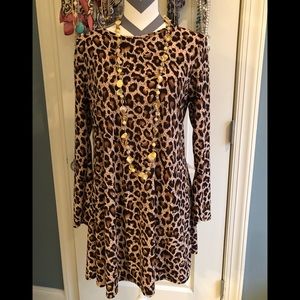 Leopard-print Swing Dress